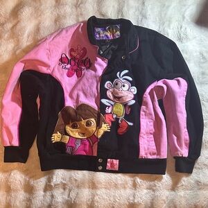 Nickelodeon Black and Pink Dora the Explorer Jean Jacket